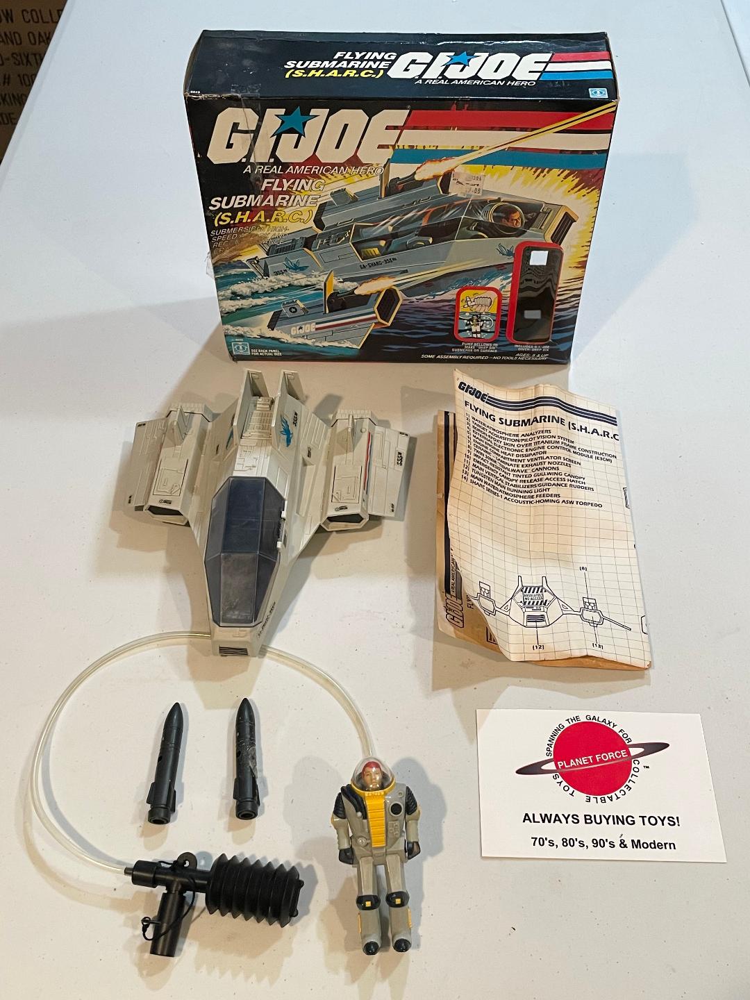 1984 S.H.A.R.C. & Deep Six Complete With Box GI Joe Vehicle Sharc