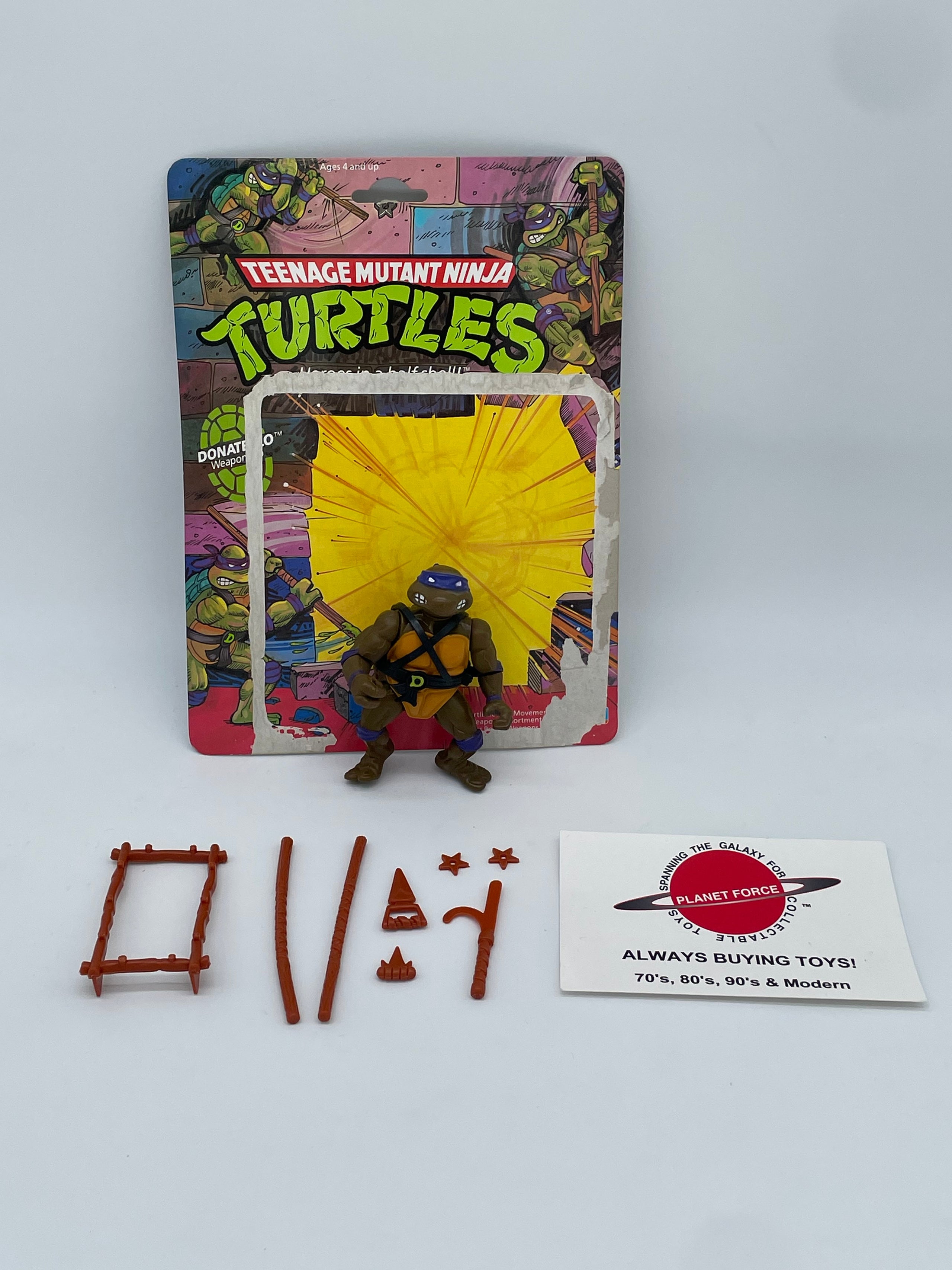 Donatello Complete w/ Cardback TMNT Vintage Ninja Turtles Figure ...