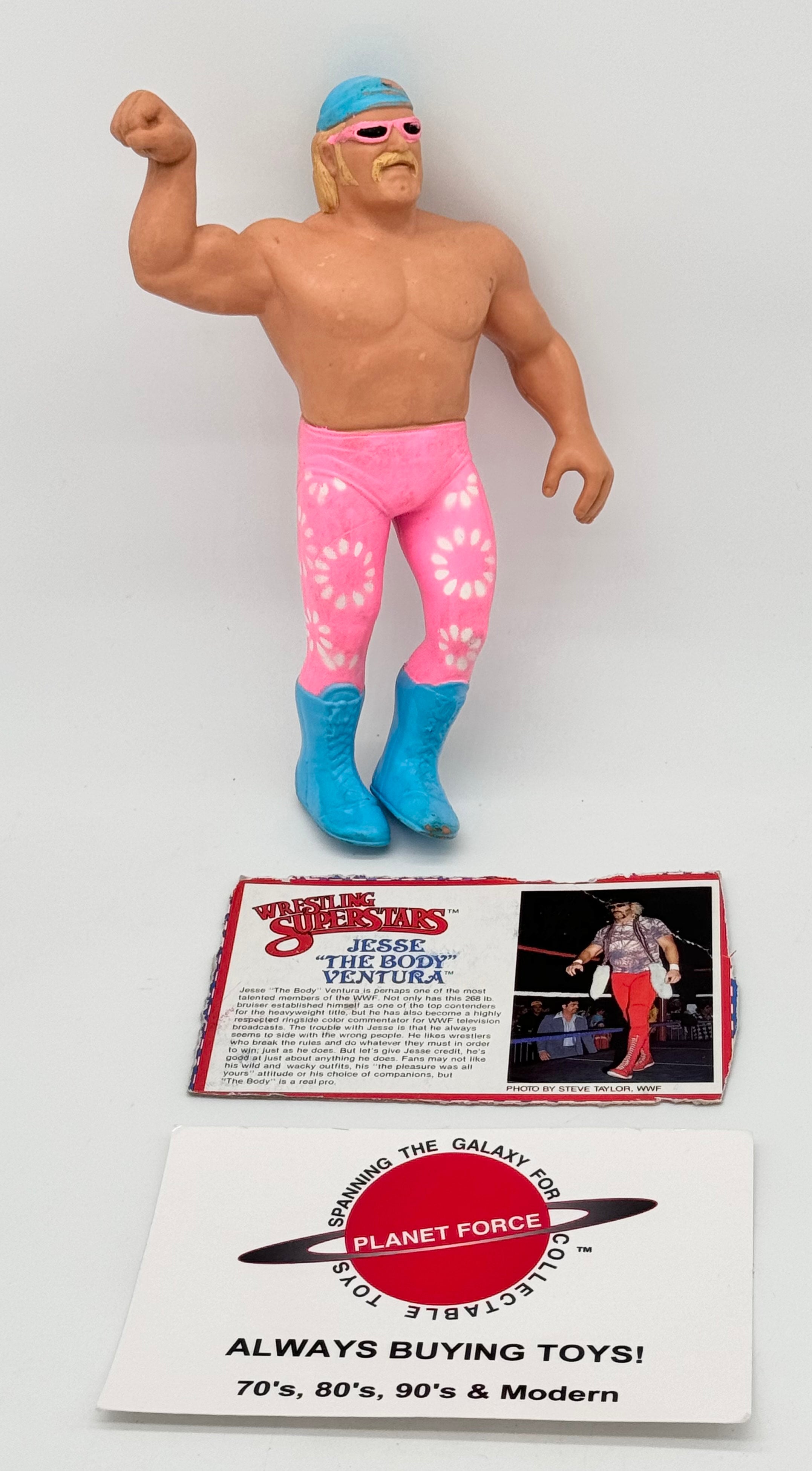 Jesse The Body Ventura Complete w/ Bio Card Vintage WWF LJN 8